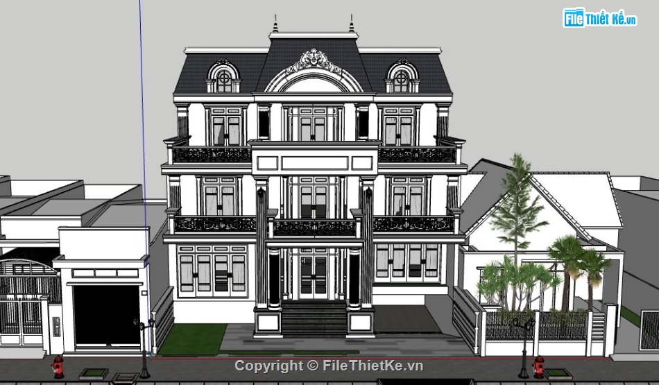 biệt thự 3 tầng,su biệt thự 3 tầng,model su biệt thự 3 tầng