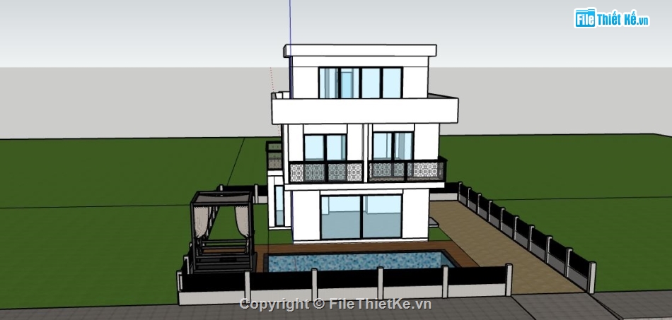 file su biệt thự,sketchup biệt thự,model su biệt thự