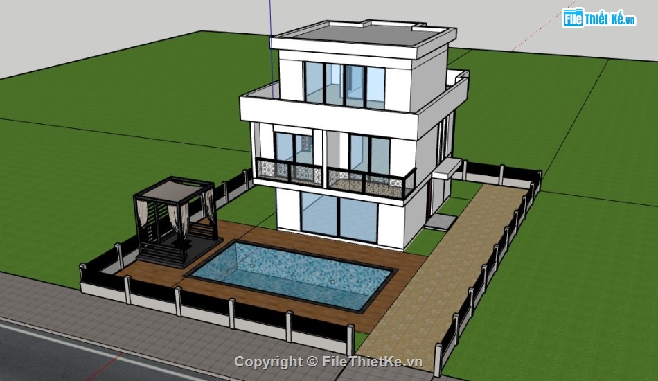 file su biệt thự,sketchup biệt thự,model su biệt thự