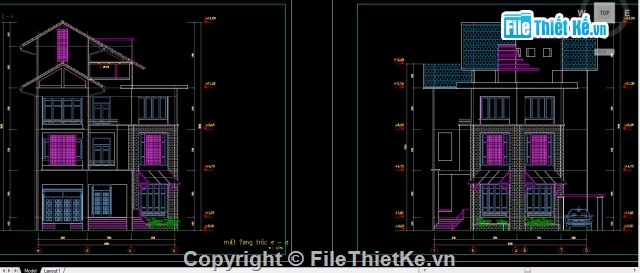 Kiến trúc BT4 tầng,biệt thự 4 tầng,5x12m,bản vẽ biệt thự,kiến trúc biệt thự