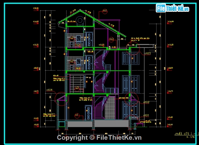 Kiến trúc BT4 tầng,biệt thự 4 tầng,5x12m,bản vẽ biệt thự,kiến trúc biệt thự