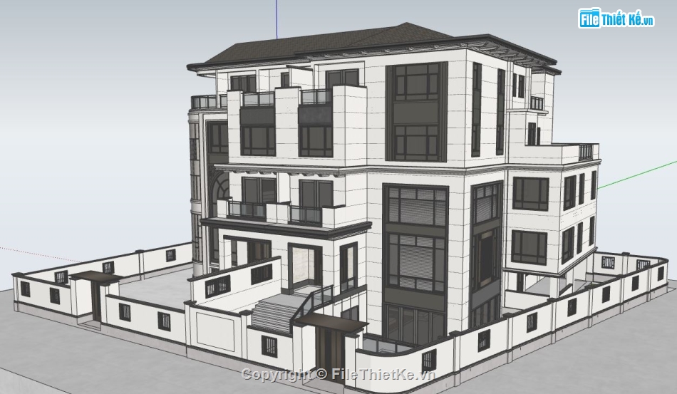 file su biệt thự,sketchup biệt thự,model su biệt thự