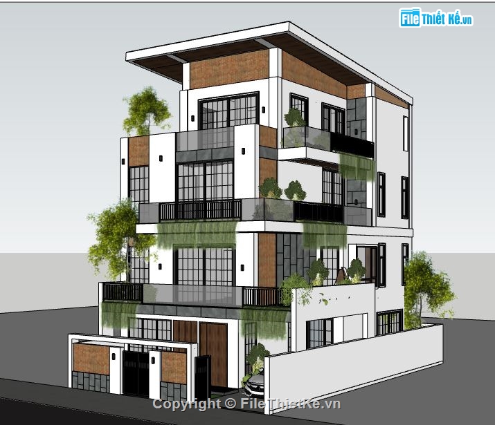 Mẫu biệt thự đẹp,sketchup biệt thự,biệt thự hiện đại,biệt thự 4 tầng