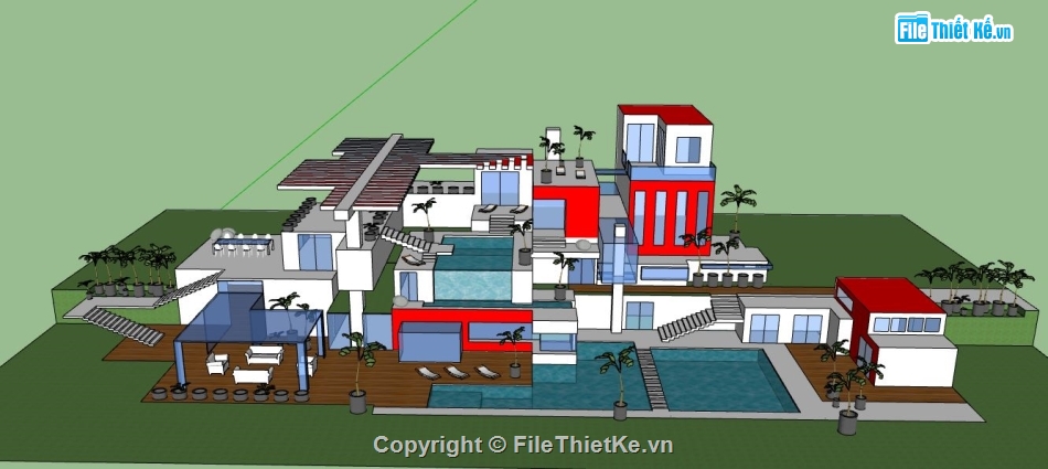 biệt thự  su,su biệt thự đẹp,sketchup biệt thự