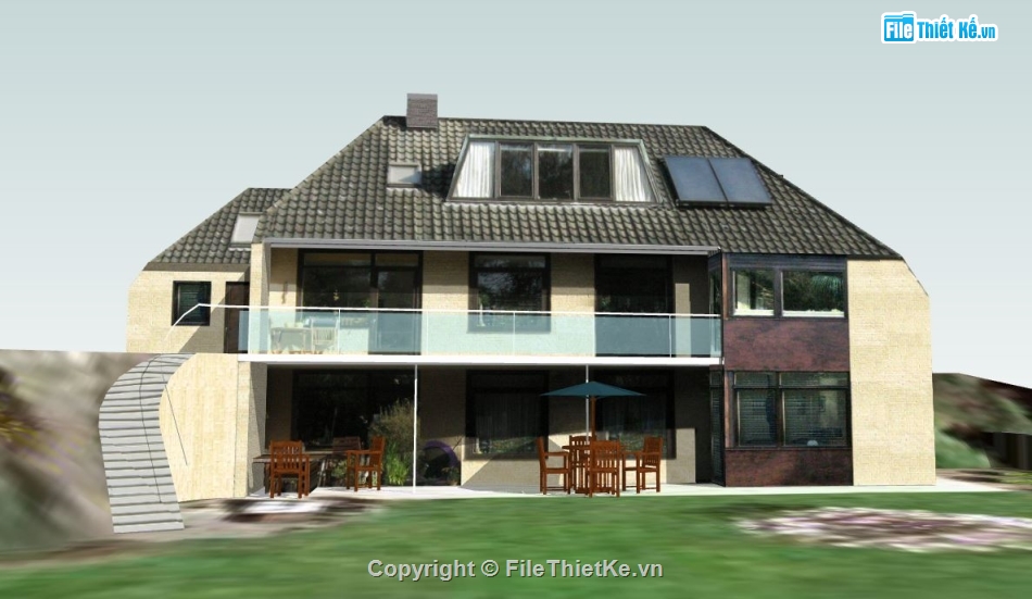 biệt thự sketchup,biệt thự tân cổ điển sketchup,sketchup biệt thự,sketchup biệt thự tân cổ điển