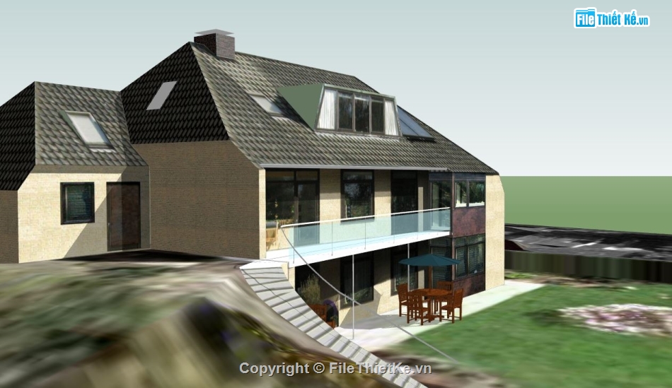 biệt thự sketchup,biệt thự tân cổ điển sketchup,sketchup biệt thự,sketchup biệt thự tân cổ điển