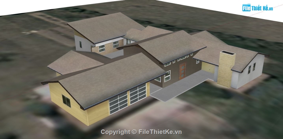 biệt thự sketchup,file sketchup nhà biệt thự cổ,biệt thự cổ sketchup