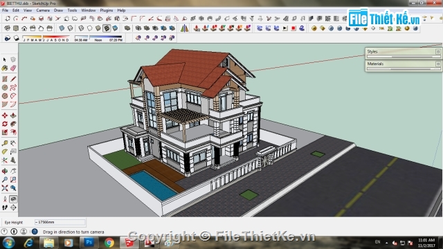 biệt thự đẹp,file sketchup,biệt thự đẹp 3 tầng,biệt thự sketchup,biệt thự đẹp 2,biệt thự 2 tầng