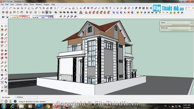 biệt thự đẹp,file sketchup,biệt thự đẹp 3 tầng,biệt thự sketchup,biệt thự đẹp 2,biệt thự 2 tầng