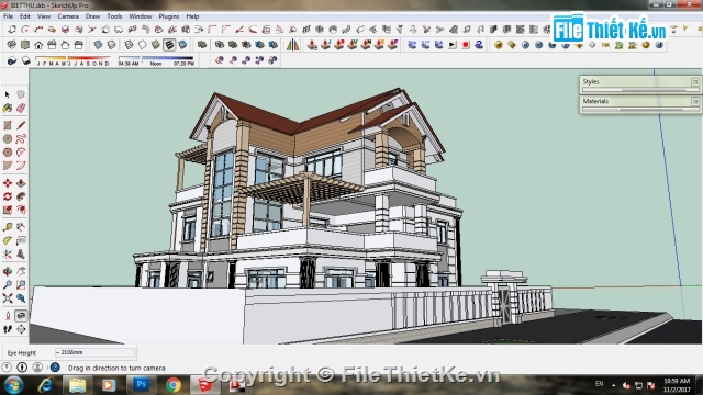 biệt thự đẹp,file sketchup,biệt thự đẹp 3 tầng,biệt thự sketchup,biệt thự đẹp 2,biệt thự 2 tầng