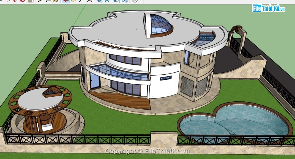 su biệt thự đẹp,biệt thự  model su,sketchup biệt thự