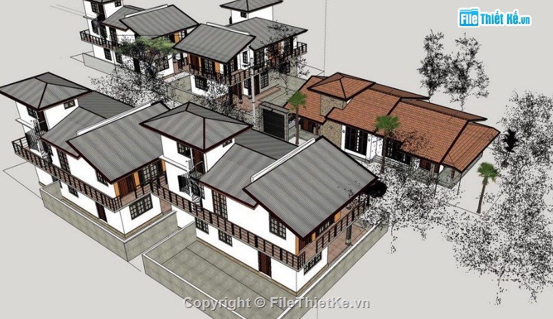 mẫu biệt thự sketchup,sketchup biệt thự,mẫu biệt thự