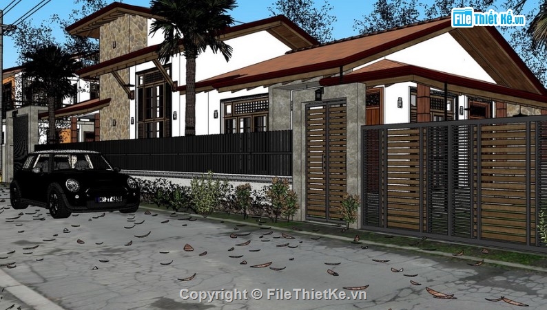 mẫu biệt thự sketchup,sketchup biệt thự,mẫu biệt thự