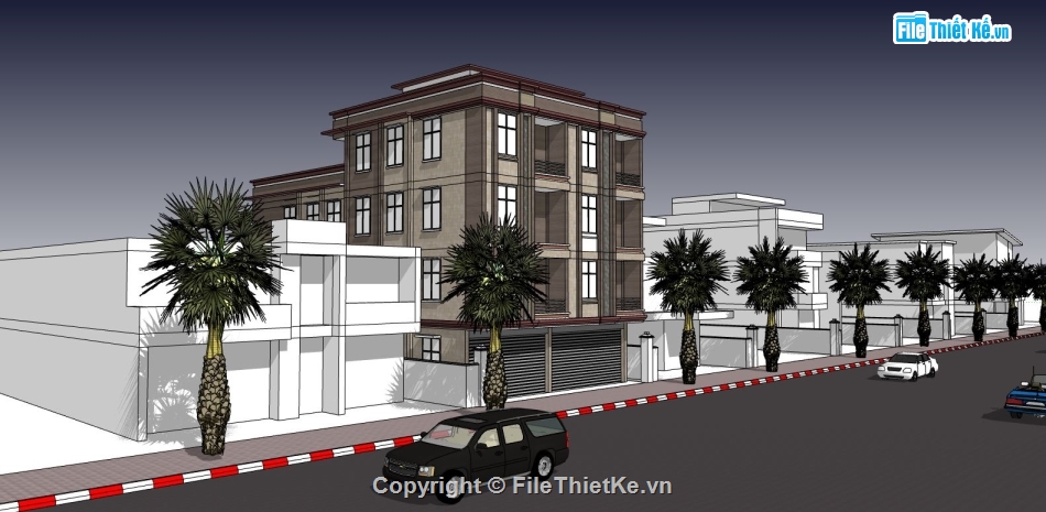 file su biệt thự,model su biệt thự,file sketchup biệt thự