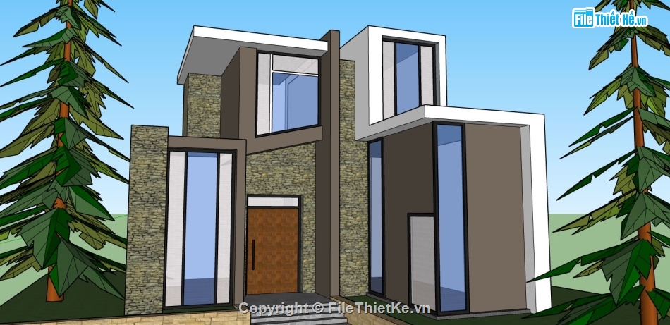 file sketchup biệt thự,model su biệt thự,sketchup biêt thự