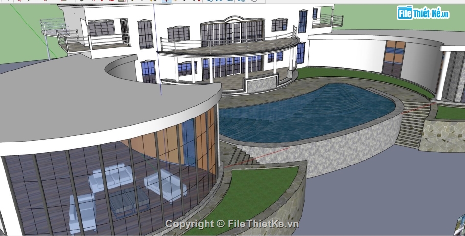 file su biệt thự,sketchup biệt thự,model su biệt thự