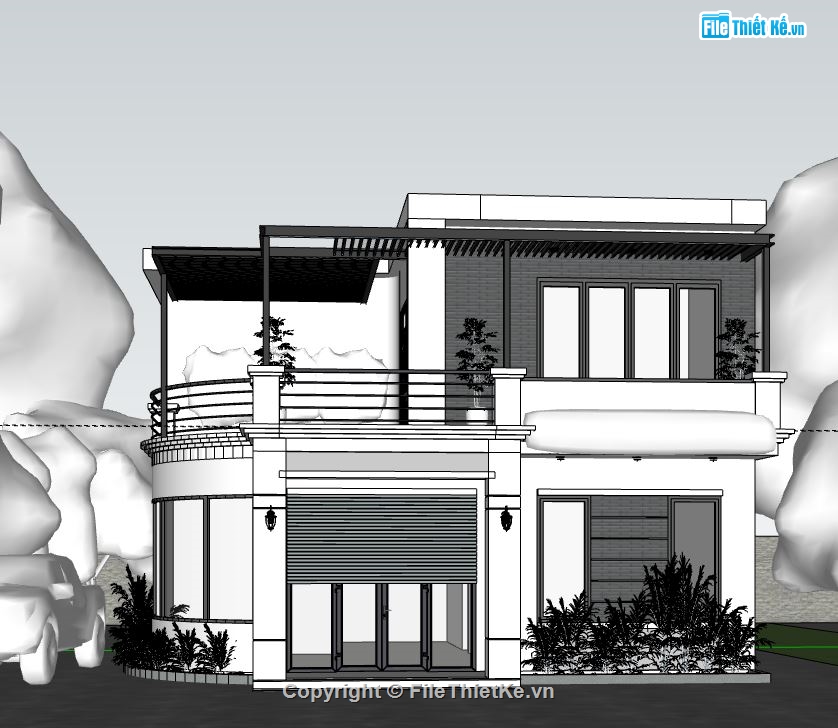 biệt thự sketchup,sketchup biệt thự,biệt thự hiện đại