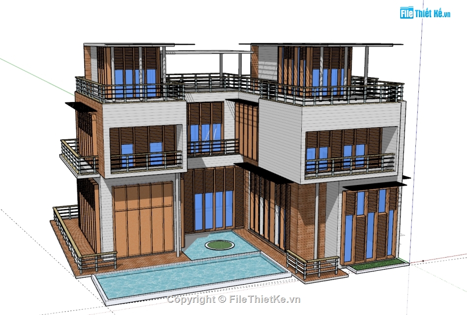 biệt thự 2 tầng,biệt thự,model biệt thự đẹp