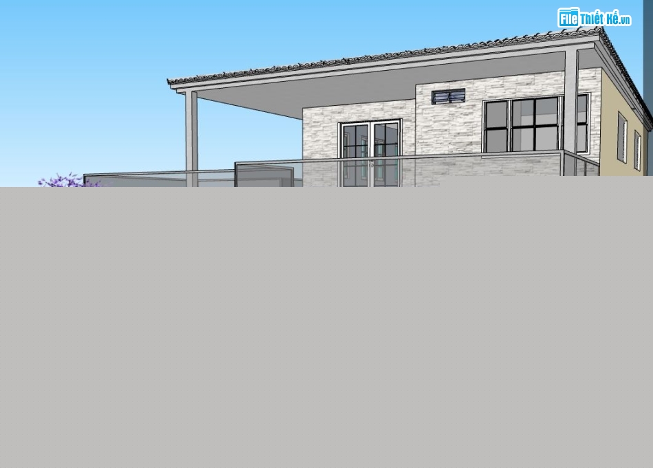 biệt thự 3 tầng,file su biệt thự,file sketchup biệt thự