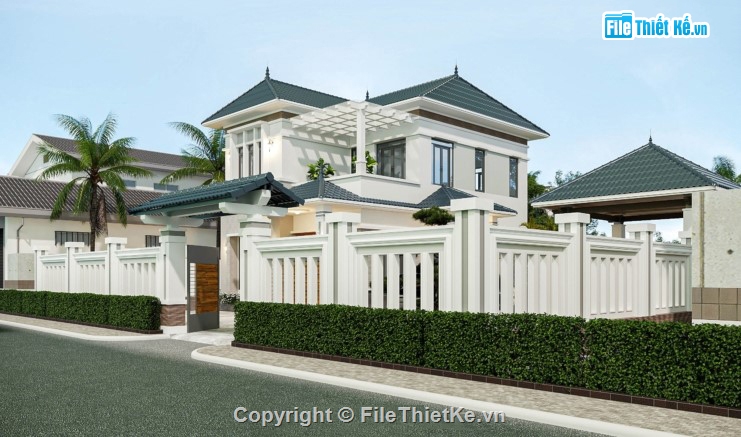 biệt thự 2 tầng,biệt thự hiện đại,mẫu biệt thự