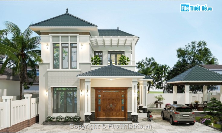 biệt thự 2 tầng,biệt thự hiện đại,mẫu biệt thự