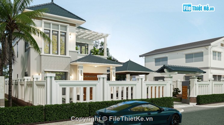 biệt thự 2 tầng,biệt thự hiện đại,mẫu biệt thự