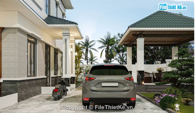 biệt thự 2 tầng,biệt thự hiện đại,mẫu biệt thự