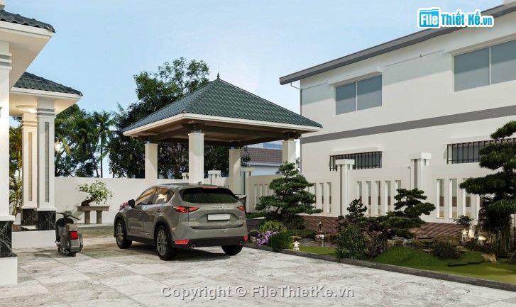 biệt thự 2 tầng,biệt thự hiện đại,mẫu biệt thự