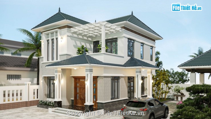 biệt thự 2 tầng,biệt thự hiện đại,mẫu biệt thự