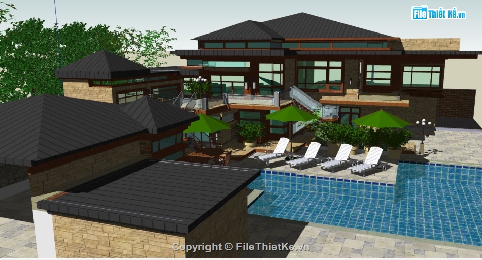 file su biệt thự,sketchup biệt thự,file sketchup biệt thự