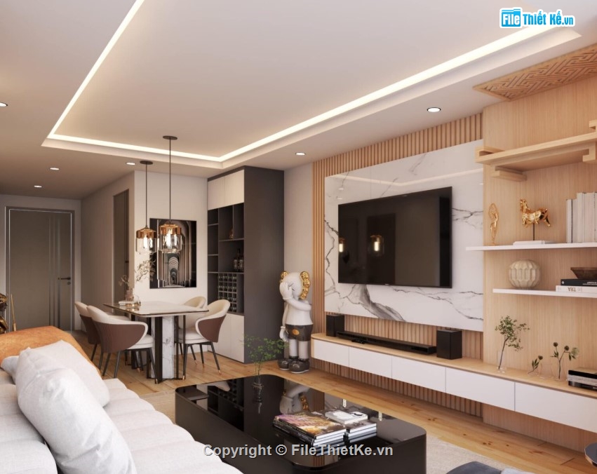 sketchup căn hộ,căn hộ sketchup,mẫu căn hộ đẹp