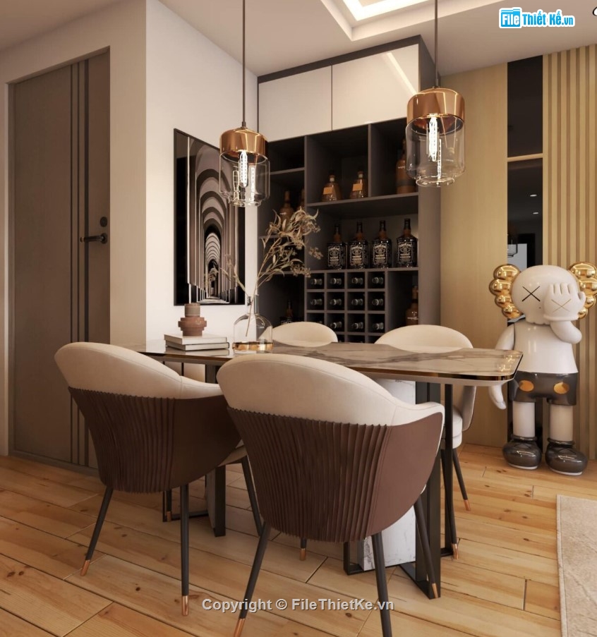 sketchup căn hộ,căn hộ sketchup,mẫu căn hộ đẹp