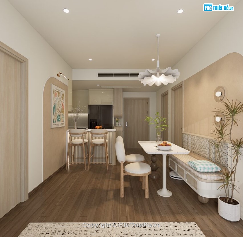 sketchup căn hộ,căn hộ hiện đại,căn hộ sketchup