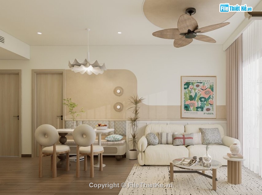 sketchup căn hộ,căn hộ hiện đại,căn hộ sketchup