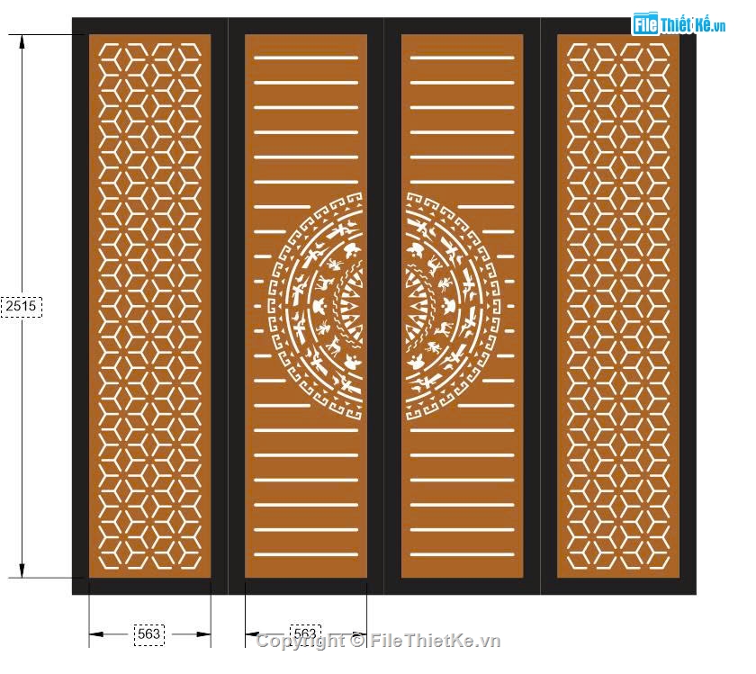 Mẫu cổng 4 cánh cnc,cổng 4 cánh cnc,file dxf cổng 4 cánh cnc
