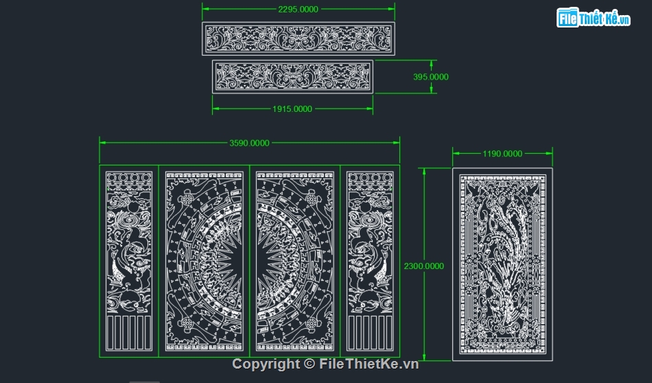 cnc mẫu cổng 4 cánh,cắt cnc cổng phượng,mẫu lan can đẹp,autocad cnc cổng trống đồng