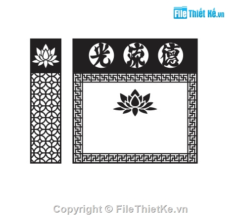 Vách thờ cnc,vách thờ cnc hoa sen,vách thờ chữ vạn cnc