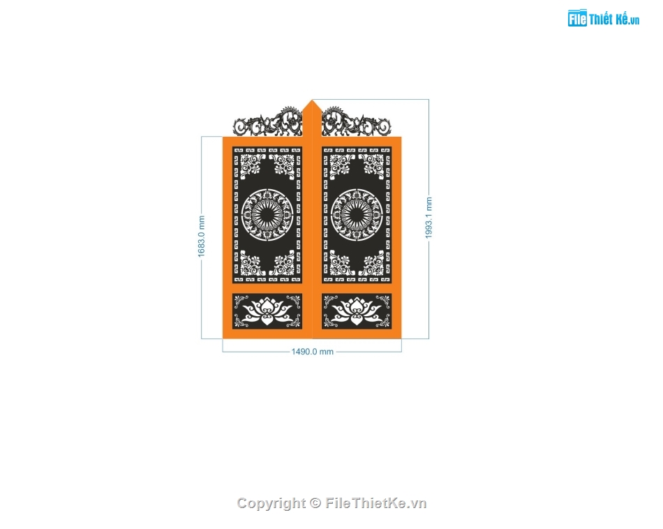 Cổng cnc,cổng 2 cánh,cổng cắt cnc,cổng dxf