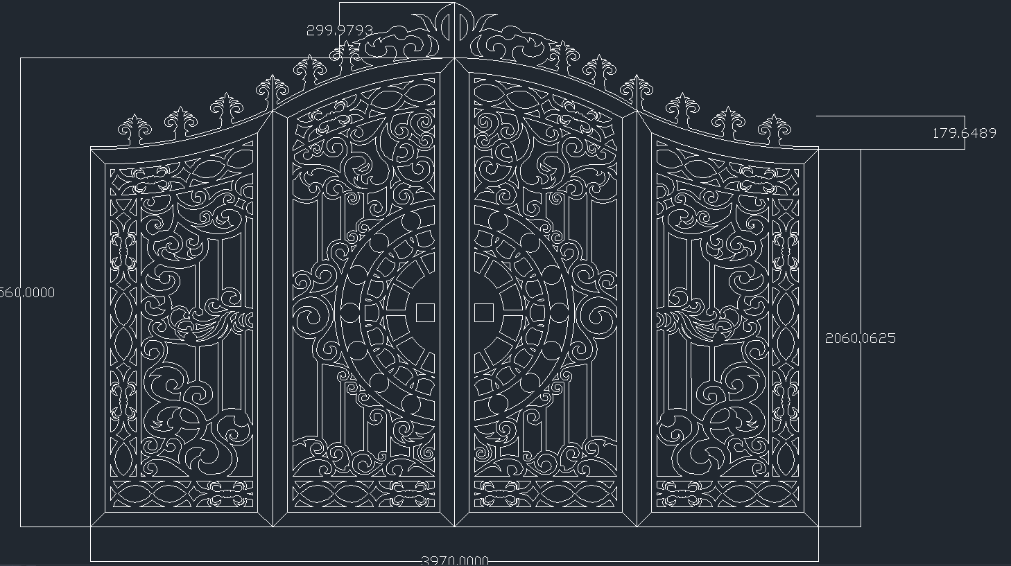 autocad cổng cnc,Mẫu cổng 4 cánh cnc,cổng 4 cánh cnc,file cad cổng 4 cánh cnc