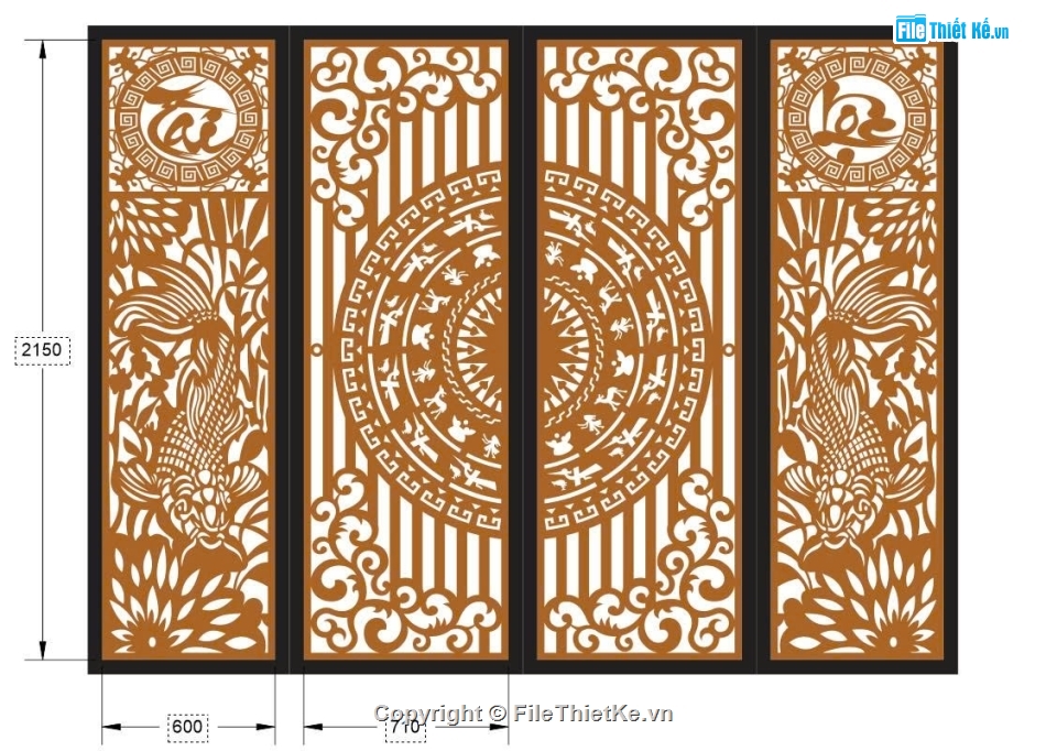 Mẫu cổng 4 cánh cnc,cổng 4 cánh cnc,cổng dxf,cnc 4 cánh