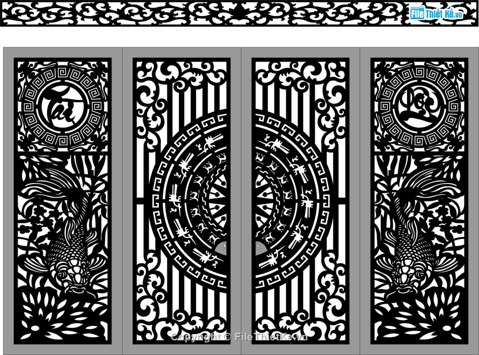 Cổng 4 cánh,Cổng 4 cánh file dxf,Cổng cnc file dxf,cnc 4 cánh