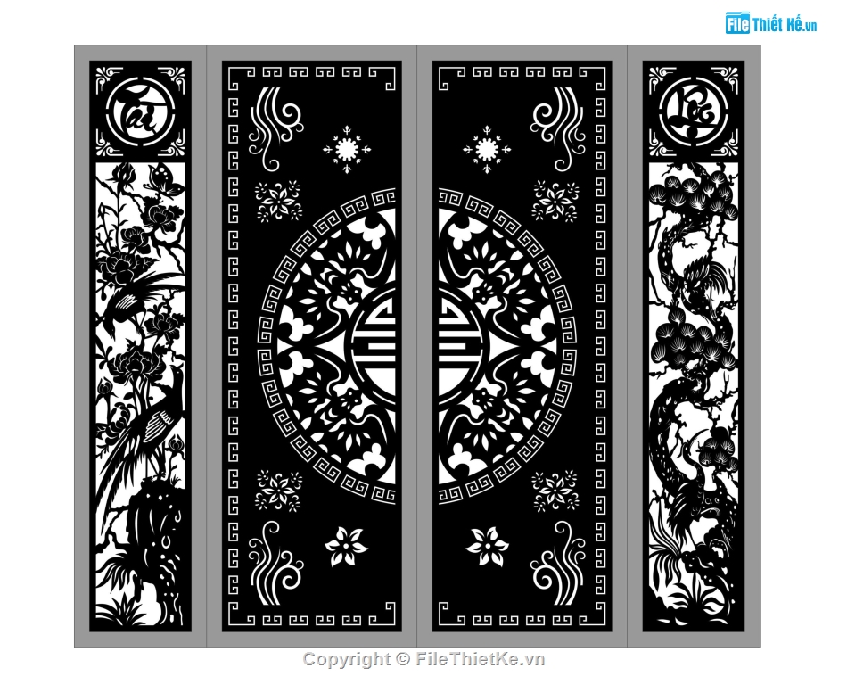 mẫu cổng 4 cánh,mẫu tứ quý cnc,cổng 4 cánh cnc