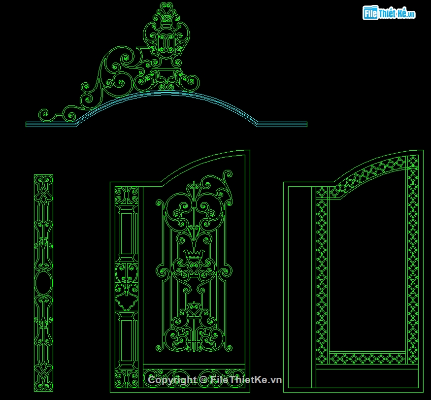 mẫu cổng CNC biệt thự,File cad cổng cnc đẹp,Autocad cổng cnc đẹp,Bản vẽ cổng cnc đẹp,Cổng 2 cánh cnc đẹp