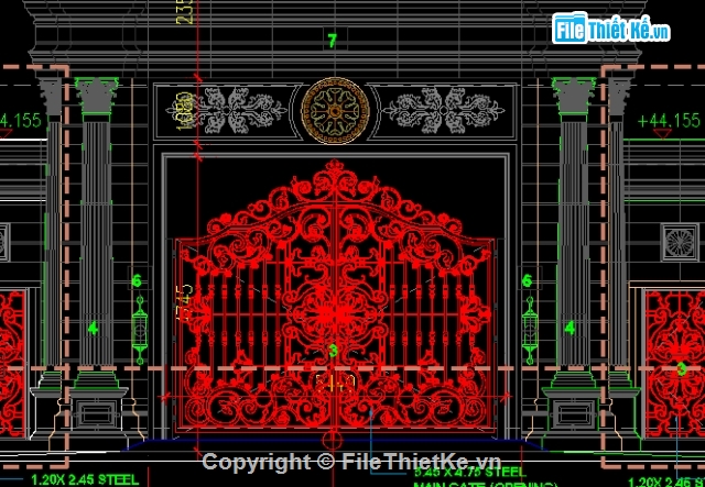 mẫu cổng đẹp,cad cổng,cổng đẹp