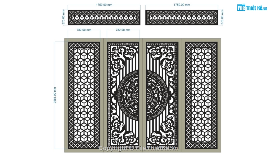 Mẫu cổng 4 cánh cnc,dxf cổng,cad cổng 4 cánh cnc