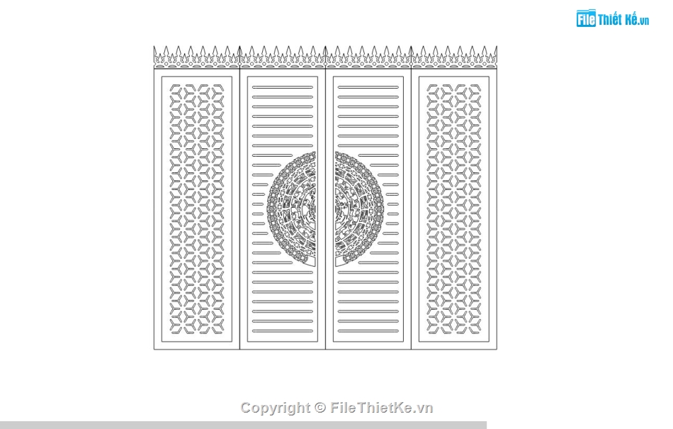 cánh cổng đẹp,Mẫu cổng 4 cánh cnc,file dxf cổng 4 cánh cnc