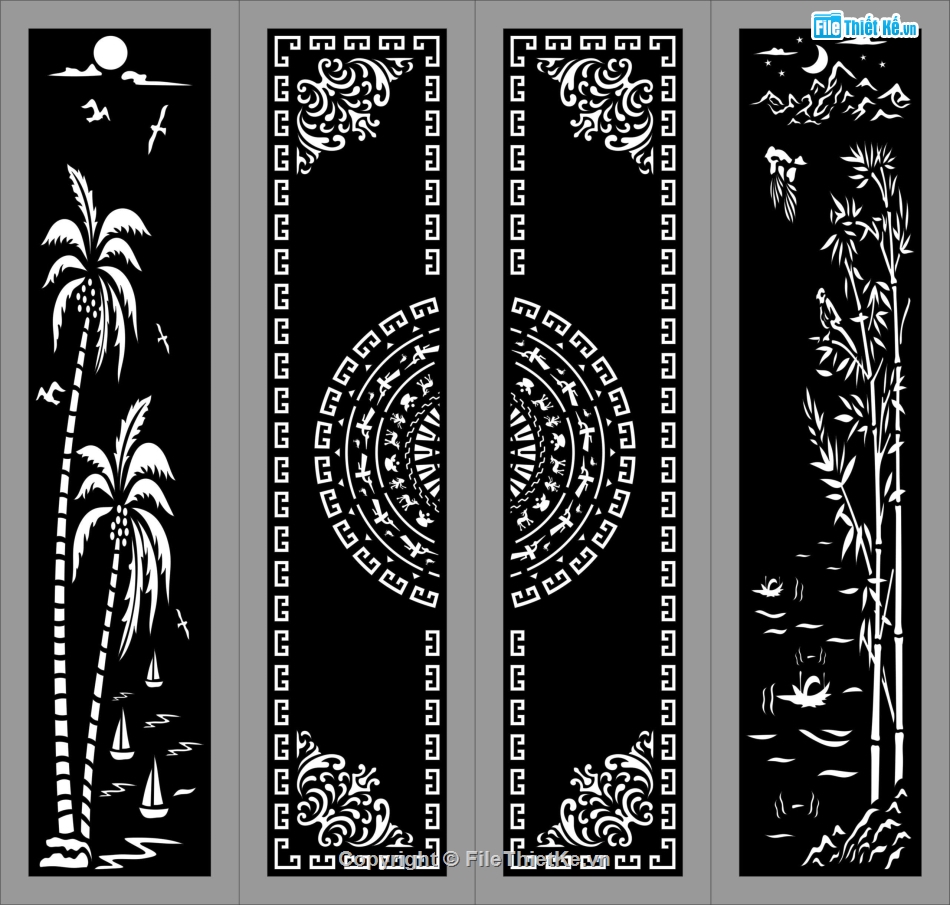 Cổng dừa,file dxf cổng dừa,dxf cổng dừa