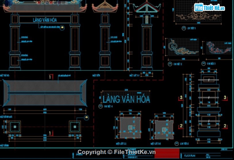cổng làng mới,cổng file cad,mẫu cổng