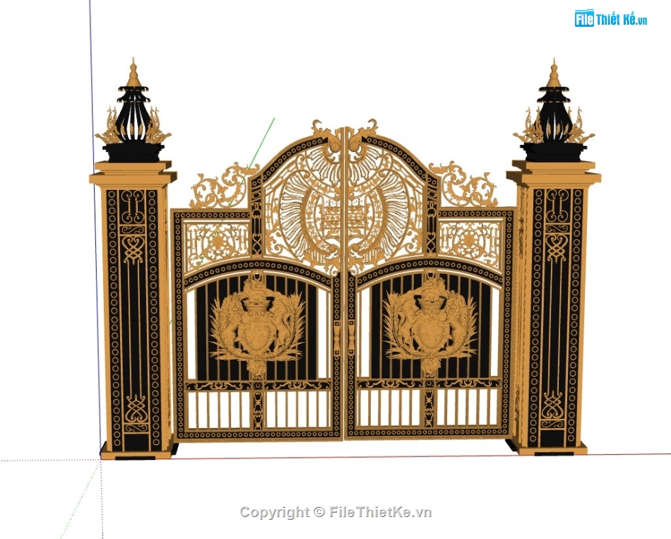 cổng sketchup,cổng,cổng mới nhất,Mẫu cổng sắt