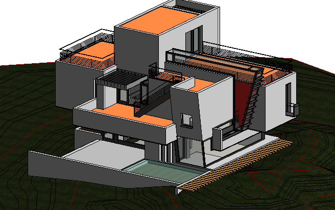 nhà ở,Nhà ở hiện đại,mẫu công trình revit,revit nhà 2 tầng,revit biệt thự 2 tầng